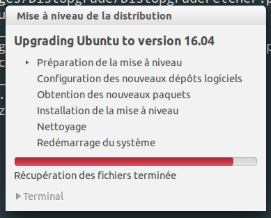 Préparation de la mise à niveau